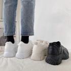 Plain Fleece-lined Platform Sneakers