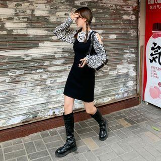 Leopard Top / Strappy Knit Sheath Dress