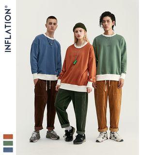 Couple Embroidered Loose-fit Light Pullover