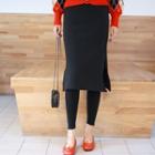 Inset Leggings H-line Skirt Black - One Size