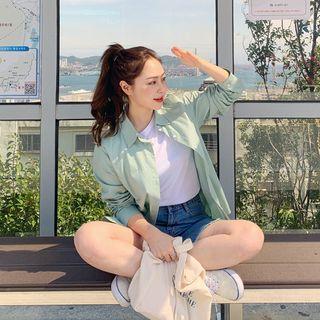 Basic Pastel Color Cotton Shirt