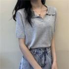 Plain Over-sized Short Sleeve Crop Top