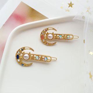 Embellished Crescent Hair Clip