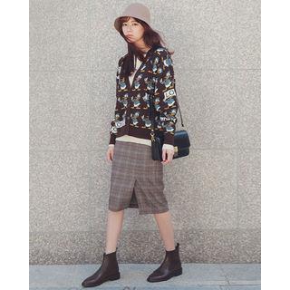 Glen-plaid H-line Skirt