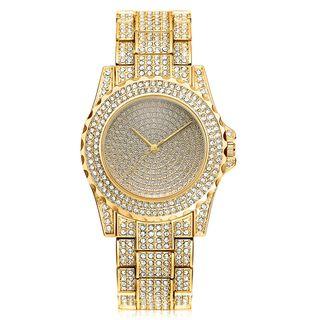 Steel Strap And Rhinestone Watch