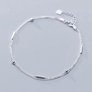 925 Sterling Silver Layered Anklet S925 Silver - As Shown In Figure - One Size