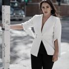 Plus Size Tie Waist Blazer
