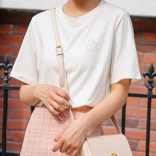 Cookie Print Short-sleeve T-shirt Almond - One Size