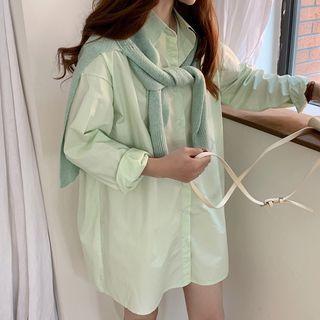 Plain Shirt / Knit Scarf