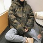 Loose-fit Camo Hooded Padded Jacket