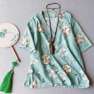 Traditional Chinese Short-sleeve Print Top
