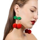 Cherry Bobble Hook Earrings