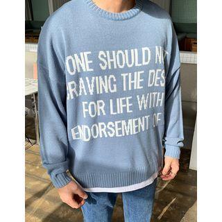 Letter-printed Oversized Sweater