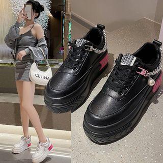 Chain Lace-up Platform Sneakers