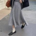Pattern A-line Midi Knit Skirt