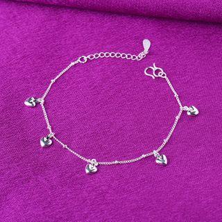925 Sterling Silver Heart Bracelet / Anklet