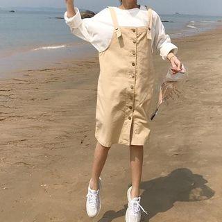 Plain Jumper Dress Khaki - One Size
