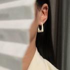 Geometric Alloy Dangle Earring 1 Pair - S925 Silver Stud Earrings - White - One Size
