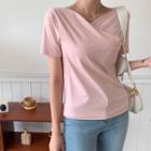 Textured Slim-fit Wrap T-shirt