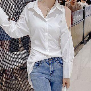 Long-sleeve Tie-beck Shirt