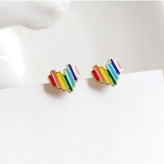 Rainbow Glaze Heart Earring