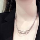 Stainless Steel Interlocking Hoop Necklace As Shown In Figure - One Size