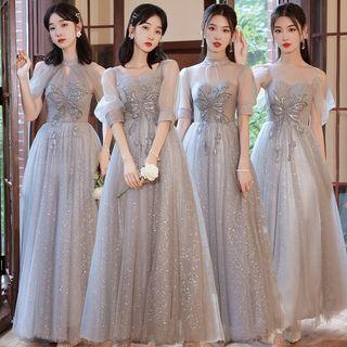 Butterfly Glitter Mesh A-line Evening Gown (various Designs)