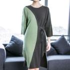 3/4-sleeve Knit A-line Mini Dress