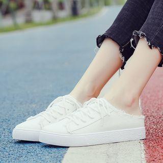 Ripped Canvas Sneaker Mules