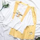 Tie Neck Short-sleeve T-shirt / Sweatpants / Set