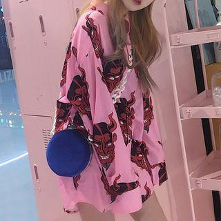 Long-sleeve Devil Print Shirt