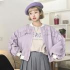 Ruffled Loose-fit Zip Jacket