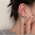 Star Chained Alloy Earring 1 Pc - Silver - One Size