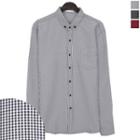 Big-size (l~xxxxl) Long-sleeve Gingham Shirt