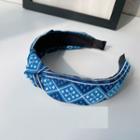 Print Knot Fabric Headband Blue - One Size
