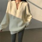 Keyhole Sweater White - One Size