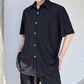 Short Sleeve Embossed Shirt