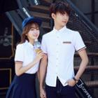 Couple Matching Stripe Short-sleeve Shirt