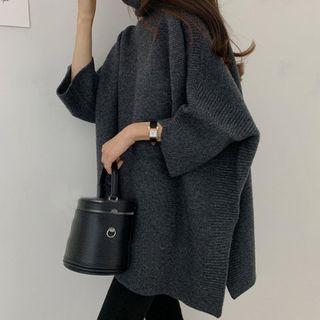 Turtleneck Dolman-sleeve Sweater