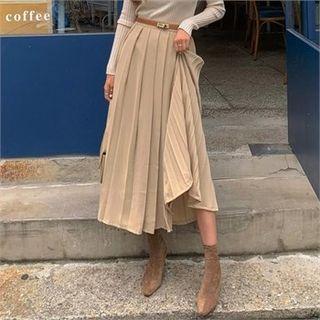 Pleated Chiffon Maxi Wrap Skirt
