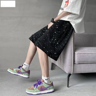 Splatter Print Straight Leg Sweatshorts