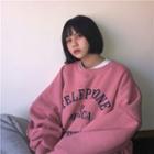 Lettering Oversize Pullover Pink - One Size