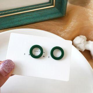 Resin Hoop Earring 1 Pair - Resin Hoop Earring - Green - One Size