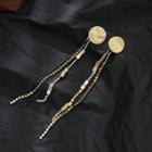 Tassel Earring 1 Pairs - 925 Silver Needle - Gold - One Size