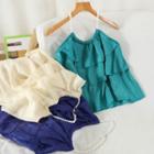 Halter Faux Pearl Striped Camisole Top