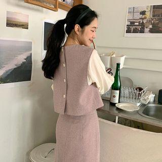 Tweed Button-back Vest
