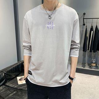 Long-sleeve Fish-print T-shirt