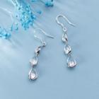 Rhinestone Sterling Silver Drop Earring 1 Pair - S925 Silver - Silver - One Size