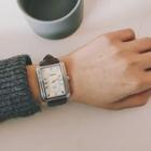 Set: Croc Grain Strap Watch + Bangle