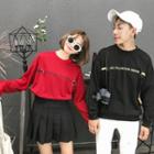 Couple Matching Hoop Lettering Long Sleeve Pullover